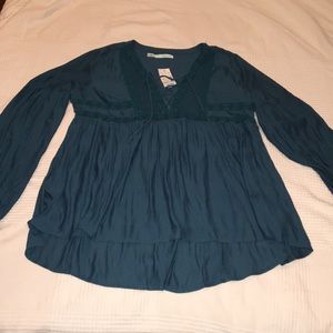 Peasant Top-Teal